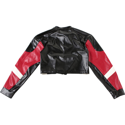 Chaqueta de Cuero PU Slim Fit Cuello Redondo para Motociclista - Image 34