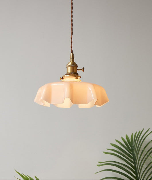 Lámpara Colgante Nórdica Pétalos de Cristal y Latón Cremoso - Image 13