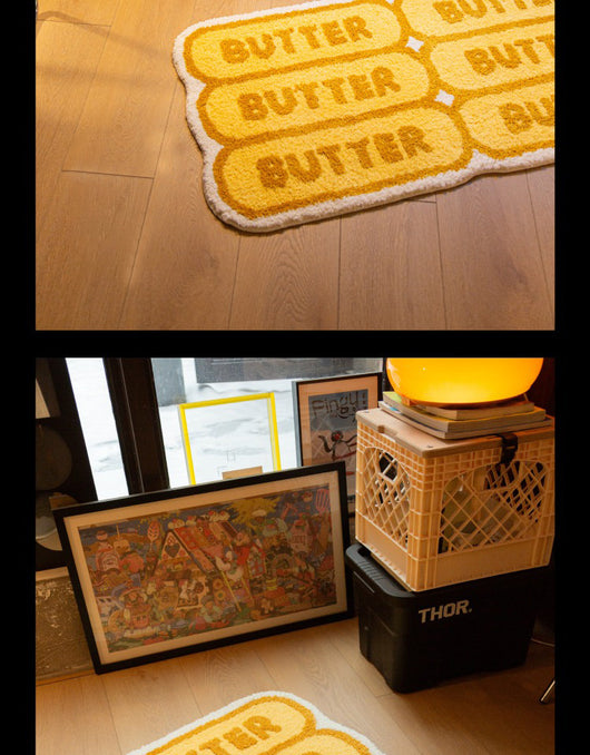 Alfombra Moderna de Felpa para Dormitorio con Letras en Relieve - Image 14