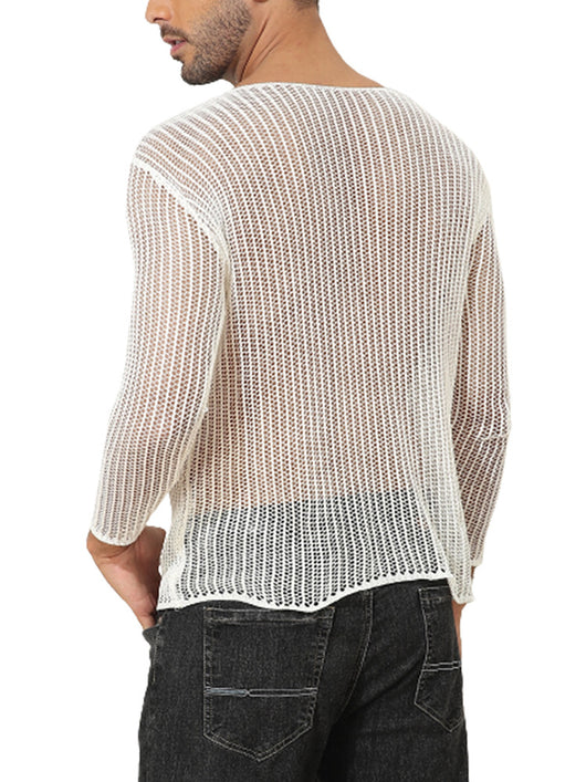 Polera Manga Larga Transparente de Punto Fino para Hombre - Image 19