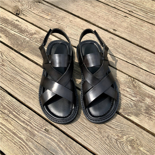 Sandalias Casuales de Cuero Genuino para Hombre - Comodidad de Verano - Image 37