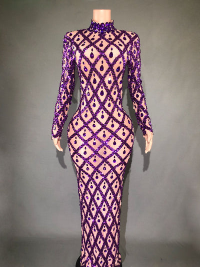 Vestido de Fiesta Elegante con Cristales Brillantes para Mujer - Image 47