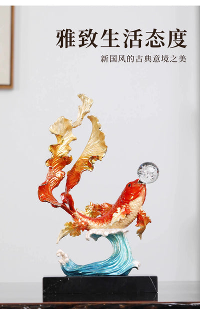 Ornamento Carpa Saltando la Puerta del Dragón - Decoración Feng Shui para Sala y Oficina - Image 18