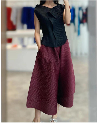 Blusa Plisada sin Mangas Cuello V - Cómoda y Versátil - Image 12