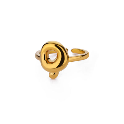 Anillo de Letras Bubble Dorado en Oro 18K Chapado - Image 102