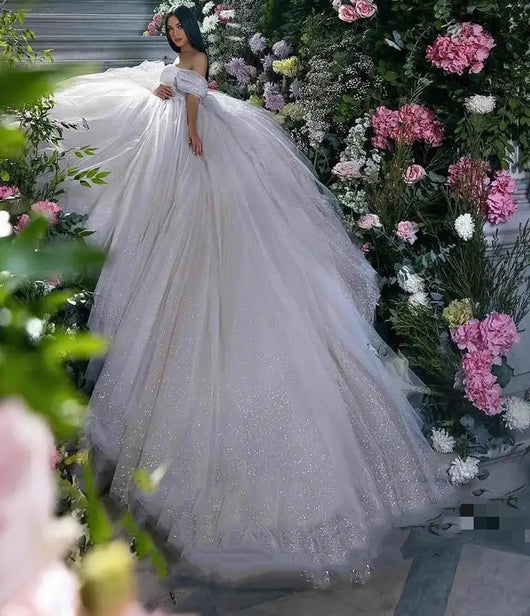 Vestido de Novia Hombros Descubiertos Estilo Hada Bosque Lentejuelas Efecto Silueta - Image 13