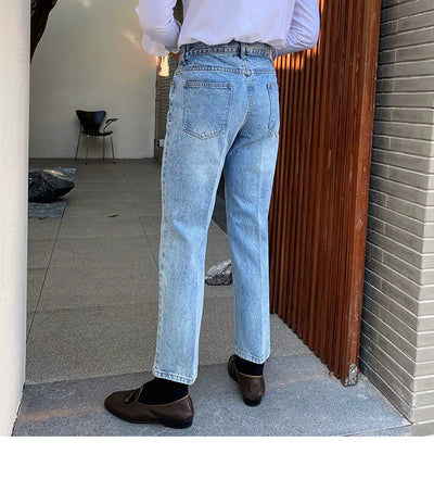 Jeans Slim Fit Estilo Retro Británico para Hombre - Image 107