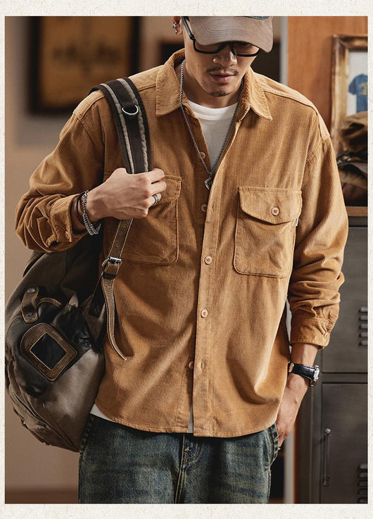 Chaqueta de Trabajo Pesada Estilo Retro Americano para Hombre - Image 27