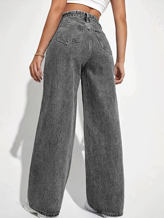 Jeans Sueltos Desteñidos Estilo Retro Casual Versátil - Image 16
