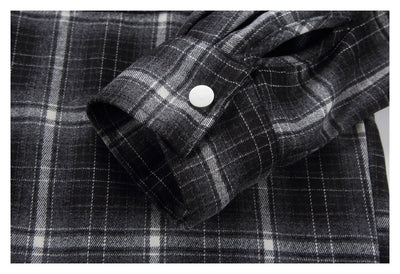Camisa de Trabajo Cuadros Retro Americana con Capucha para Hombre - Image 10
