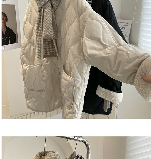 Abrigo Acolchado Mujer Estilo Holgado con Diseño Diamante Cosido - Image 10