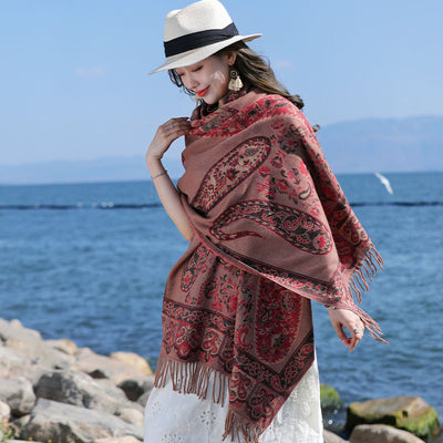 Bufanda Étnica Jacquard en Cashmira Artificial para Mujer - Image 13