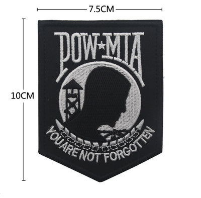 Parche Bordado Bandera POW MIA Negro y Blanco con Velcro - Image 15