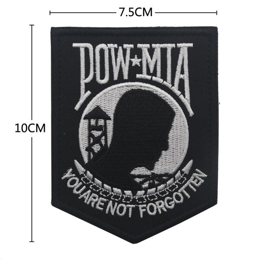 Parche Bordado Bandera POW MIA Negro y Blanco con Velcro - Image 15