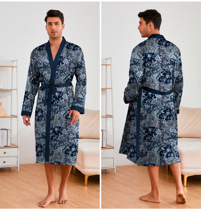 Bata Estampada para Hombre con Mangas Largas y Pantalón Corto - Image 21