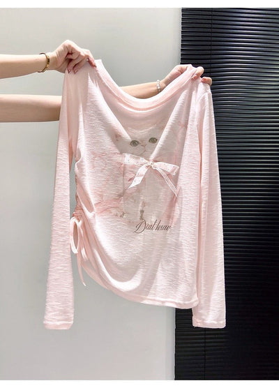 Blusa Manga Larga con Estampado de Gatos para Mujer - Primavera y Otoño - Image 16