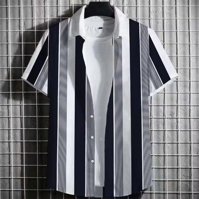 Playera Hombre Rayas Estampado 3D Manga Corta - Image 19