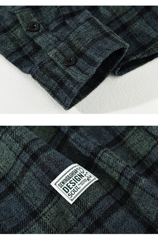 Camisa Casual de Cuadros Retro para Hombre - Image 12