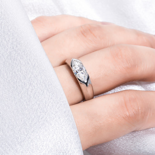 Anillo de Moissanita con Diseño de Ojo de Caballo - Elegancia y Personalidad - Image 20