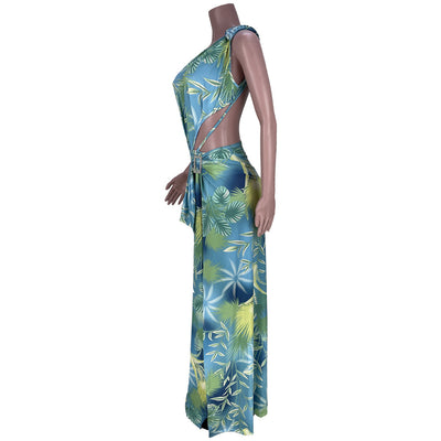 Traje de Baño Dos Piezas con Cardigan Estampado sin Mangas - Image 41