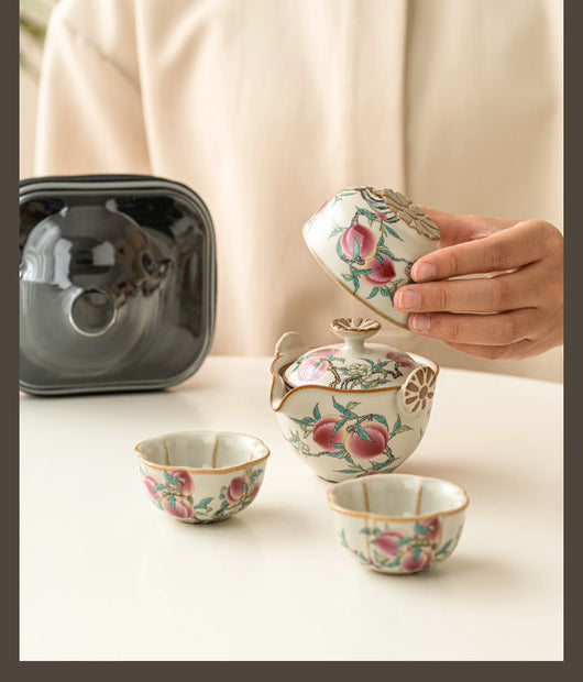 Juego de Té Viajero Horno Ru Nueve Melocotones - Image 25