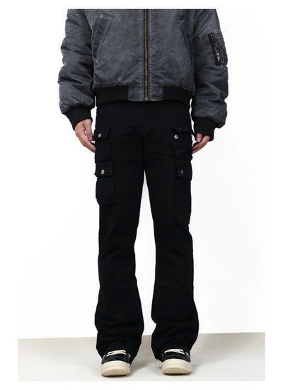 Pantalón de Trabajo Versátil con Múltiples Bolsillos y Corte Acampanado - Image 15