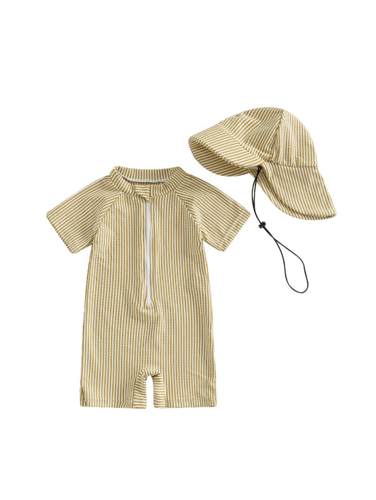 Traje de Baño Infantil Rayas Manga Corta Tallas 70-110 - Image 12