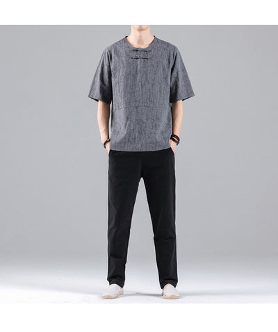 Camiseta Retro Jacquard Cuello Redondo para Hombre - Image 9
