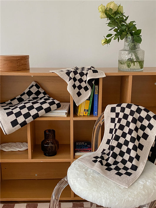 Toallas de Algodón Peinado Tejidas con Diseño Cuadrícula Padre e Hijo - Image 12