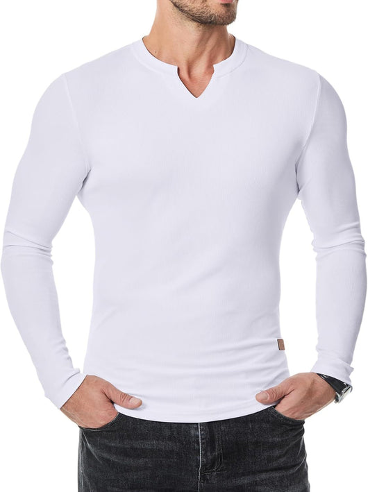 Camiseta Manga Larga Hombre Otoño Invierno - Diseño Sólido Casual - Image 34