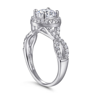Anillo de Bodas en Plata de Ley para Mujer con Diamante de 1 Quilate - Image 9