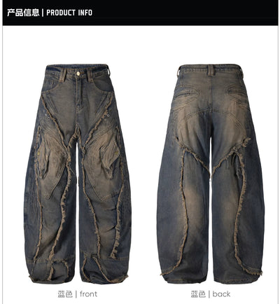 Jeans Holgados Desgastados con Bordes Crudos Estilo Urban - Image 10