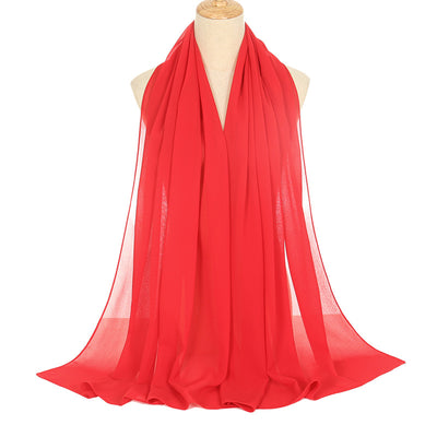 Pañuelo Rectangular de Chiffón Perla para Mujer - Colores Sólidos - Image 22