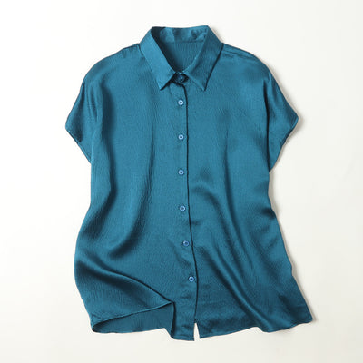 Camisa de Satén Perla con Cuello Invertido Abotonadura Simple - Image 18