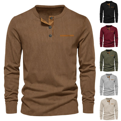 Henley de Pana para Hombre - Ajuste Slim, Manga Larga, Diseño Minimalista - Image 27