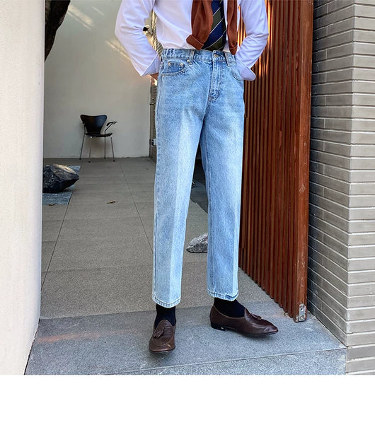 Jeans Slim Fit Estilo Retro Británico para Hombre - Image 95