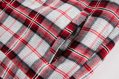 Camisa Tipo Jacket a Cuadros Holgada de Manga Larga Unisex - Image 22
