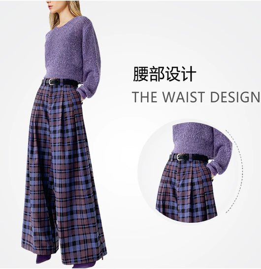 Pantalones Anchos de Cintura Alta Reductores Estilo Retro para Mujer - Image 14