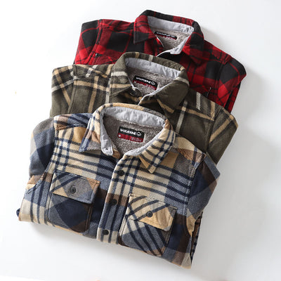 Camisa de Franela a Cuadros Cálida y Cómoda con Solapa - Image 30