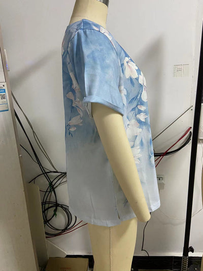 Camiseta Suelta de Manga Corta con Estampado Retro para Mujer - Image 29