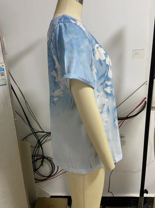 Camiseta Suelta de Manga Corta con Estampado Retro para Mujer - Image 29