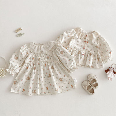 Vestido Princesa Floral Estilo Coreano con Conejo para Bebé - Image 20