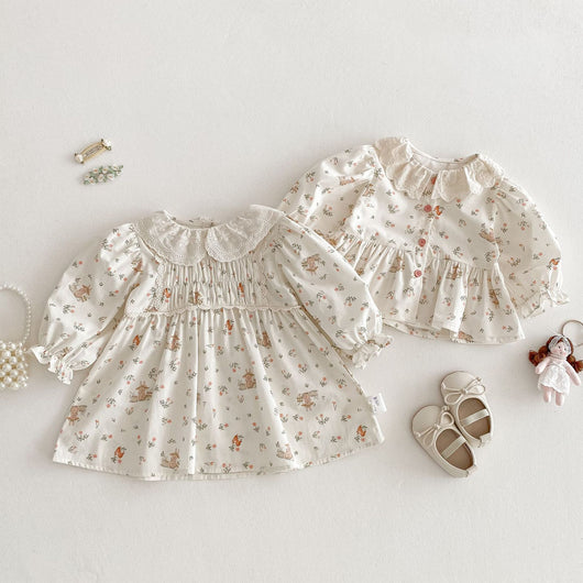 Vestido Princesa Floral Estilo Coreano con Conejo para Bebé - Image 20