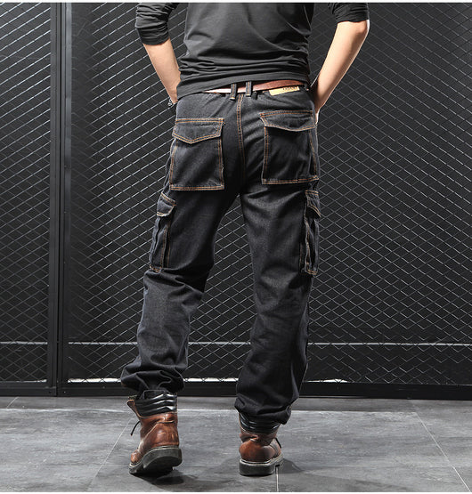 Pantalones Cargo Rectos Holgados Talla Grande para Hombre - Image 8