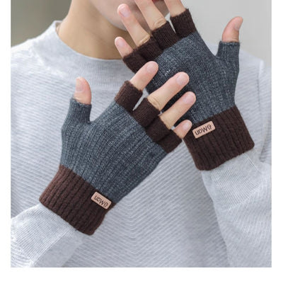 Guantes Tejidos Gruesos de Media Caña para Hombre - Image 12