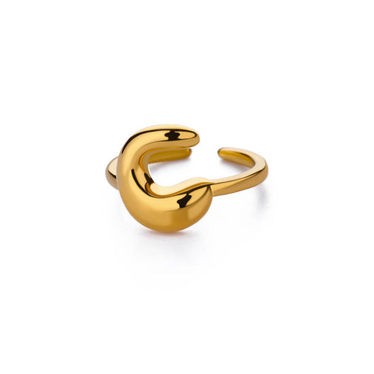 Anillo de Letras Bubble Dorado en Oro 18K Chapado - Image 40