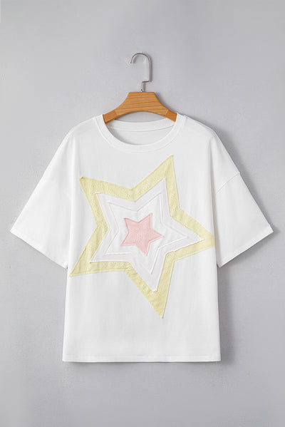 Blusa Suelta Versátil con Parches - Manga Corta Estilo Europeo y Americano - Image 9