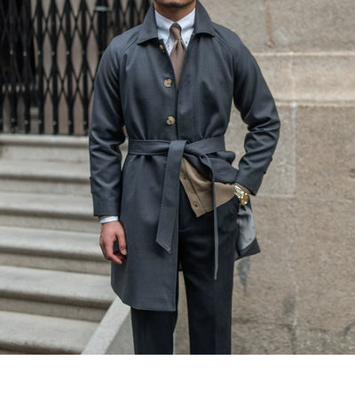 Abrigo Trench de Lana Sencillo Elegancia Atemporal - Image 17