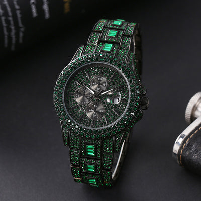 Reloj Hombre Hip Hop Cristales Brillantes Luminoso Cuarzo Multicolor - Image 16