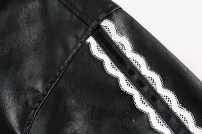 Chaqueta de Solapa Negra con Encaje y Bordado Love Number para Mujer - Image 10